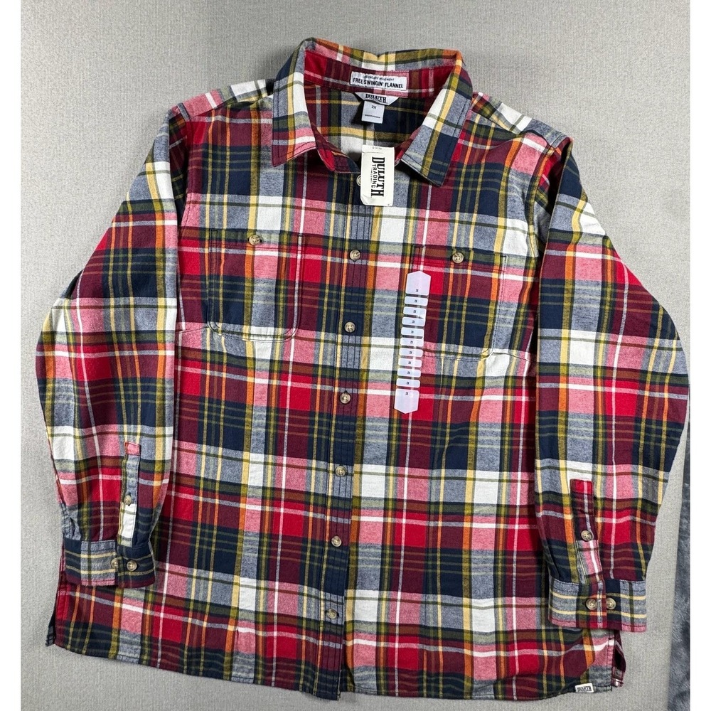 Duluth Trading Free Swingin‎ Flannel Shirt Womens 2X Plus Multicolor Plaid 74760